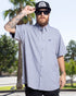 SALTY CREST GREY/BLACK PARTY SHIRT SHORT SLEEVE BUTTON UP  - MENS